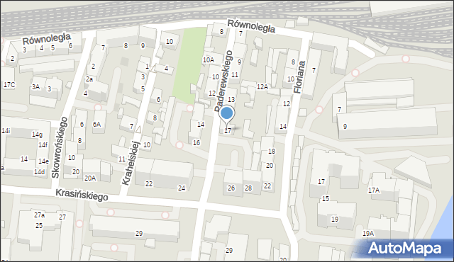Katowice, Paderewskiego Ignacego Jana, 17, mapa Katowic