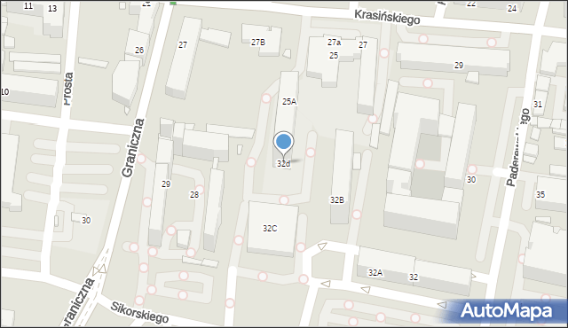 Katowice, Paderewskiego Ignacego Jana, 32d, mapa Katowic