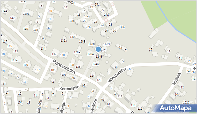 Katowice, Panewnicka, 124B, mapa Katowic