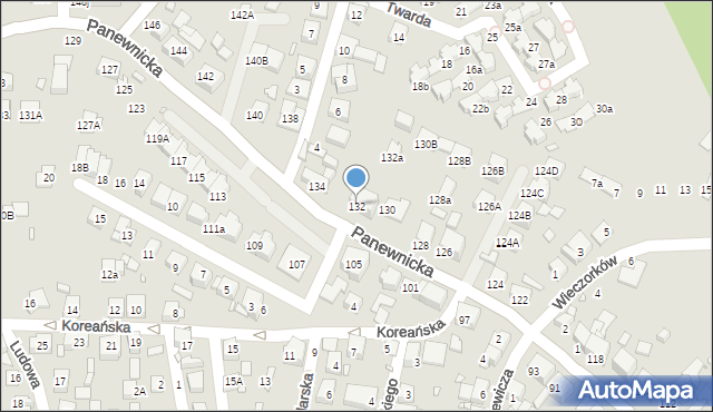 Katowice, Panewnicka, 132, mapa Katowic