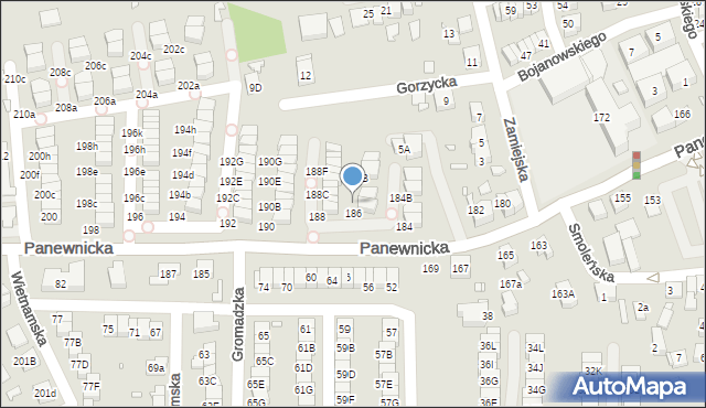 Katowice, Panewnicka, 186A, mapa Katowic