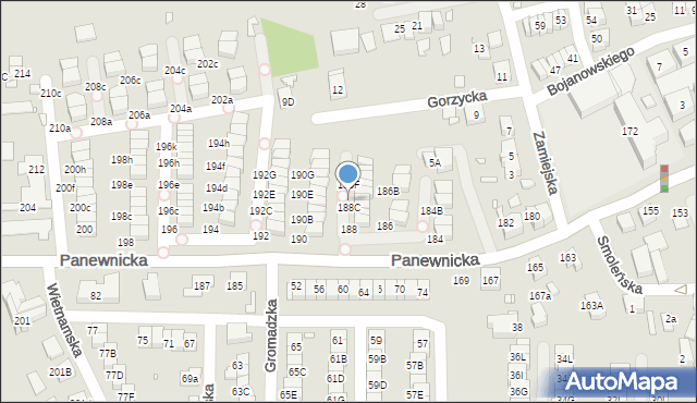 Katowice, Panewnicka, 188D, mapa Katowic