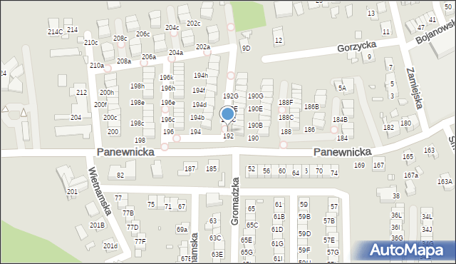 Katowice, Panewnicka, 192A, mapa Katowic