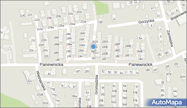 Katowice, Panewnicka, 192B, mapa Katowic