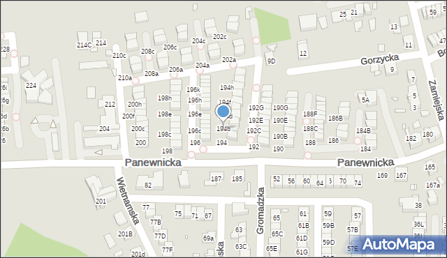 Katowice, Panewnicka, 194b, mapa Katowic