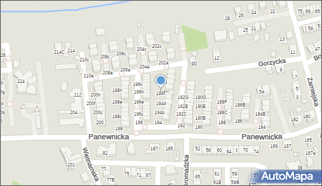 Katowice, Panewnicka, 194f, mapa Katowic