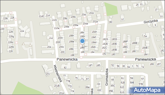 Katowice, Panewnicka, 196c, mapa Katowic