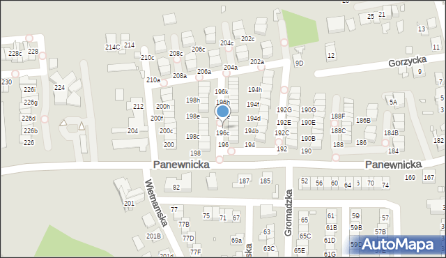 Katowice, Panewnicka, 196d, mapa Katowic