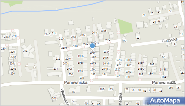 Katowice, Panewnicka, 196k, mapa Katowic