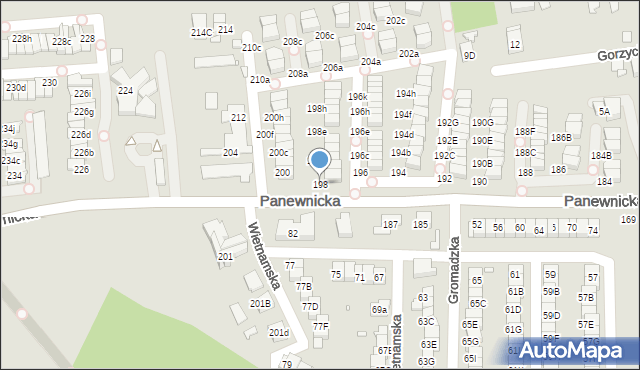 Katowice, Panewnicka, 198, mapa Katowic