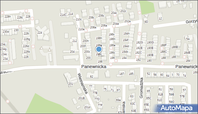 Katowice, Panewnicka, 198b, mapa Katowic