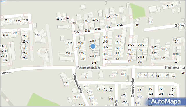 Katowice, Panewnicka, 198d, mapa Katowic