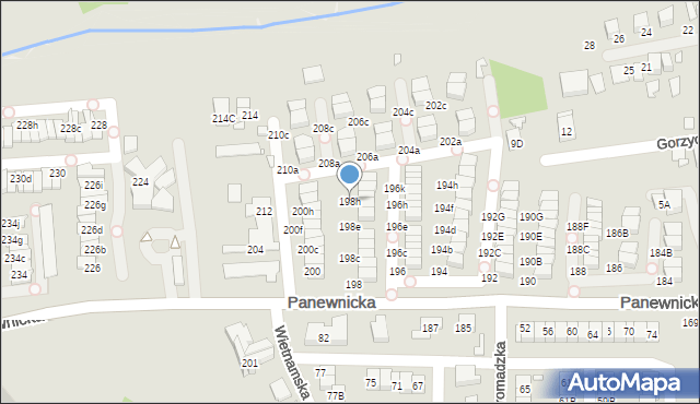 Katowice, Panewnicka, 198h, mapa Katowic