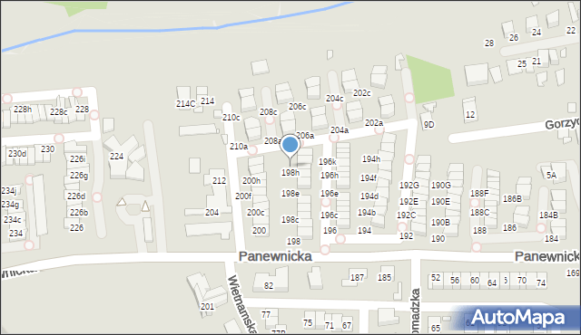 Katowice, Panewnicka, 198j, mapa Katowic