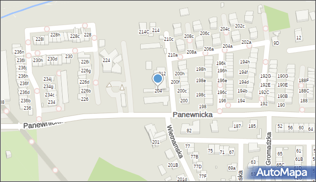 Katowice, Panewnicka, 204, mapa Katowic