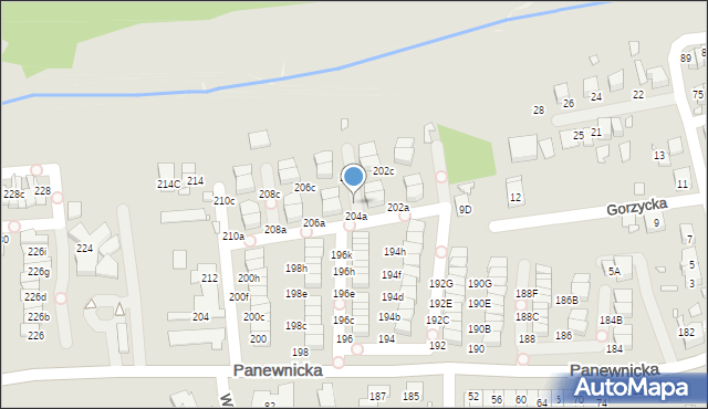 Katowice, Panewnicka, 204b, mapa Katowic