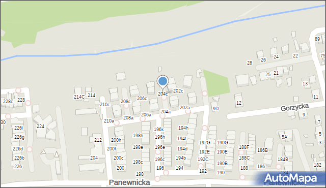 Katowice, Panewnicka, 204c, mapa Katowic