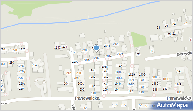 Katowice, Panewnicka, 206b, mapa Katowic
