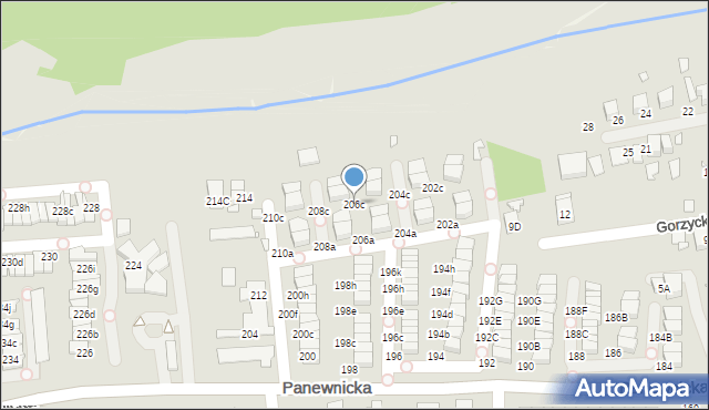 Katowice, Panewnicka, 206c, mapa Katowic