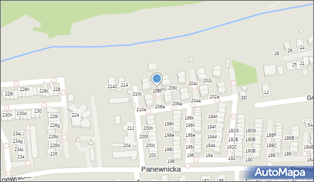Katowice, Panewnicka, 208c, mapa Katowic