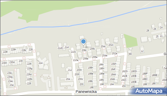 Katowice, Panewnicka, 208d, mapa Katowic