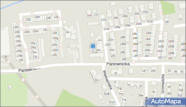 Katowice, Panewnicka, 212A, mapa Katowic