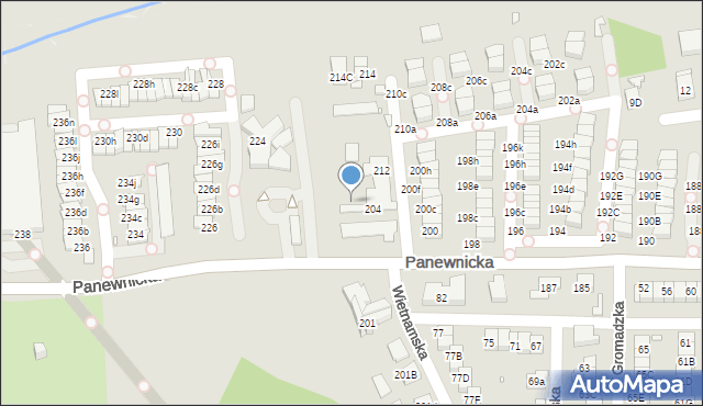 Katowice, Panewnicka, 212B, mapa Katowic