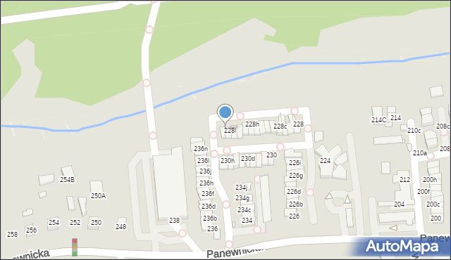 Katowice, Panewnicka, 228m, mapa Katowic