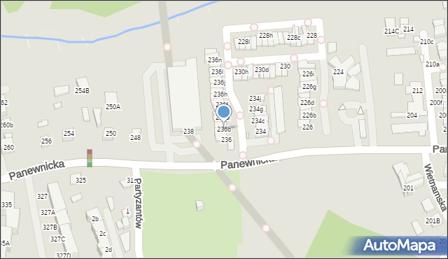 Katowice, Panewnicka, 236b, mapa Katowic