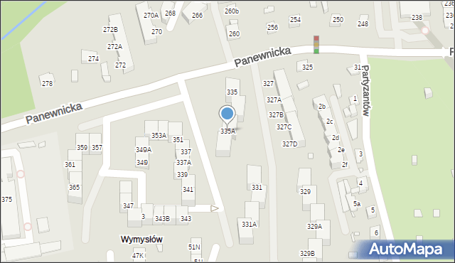 Katowice, Panewnicka, 335A, mapa Katowic
