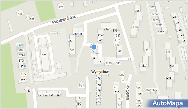 Katowice, Panewnicka, 347A, mapa Katowic