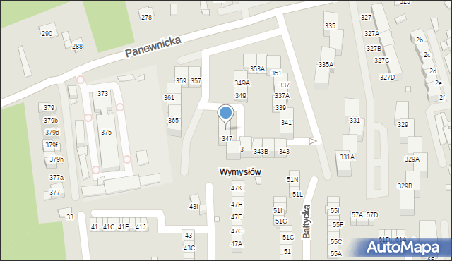 Katowice, Panewnicka, 347A, mapa Katowic