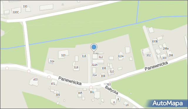 Katowice, Panewnicka, 314B, mapa Katowic