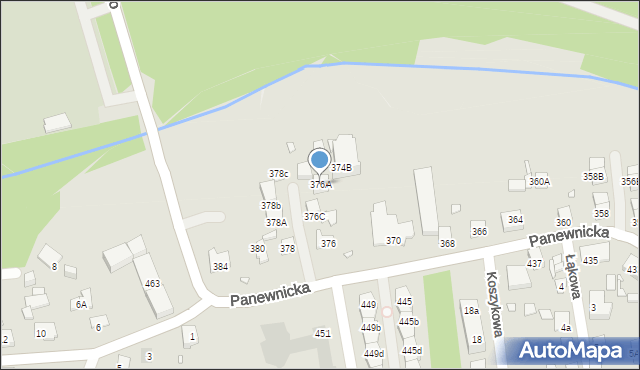 Katowice, Panewnicka, 376A, mapa Katowic