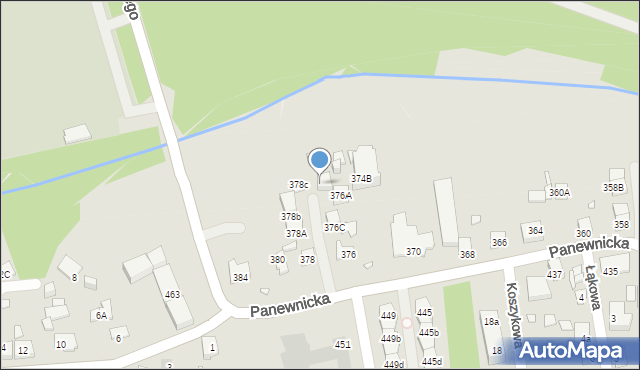 Katowice, Panewnicka, 376B, mapa Katowic