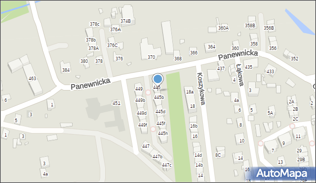 Katowice, Panewnicka, 445a, mapa Katowic