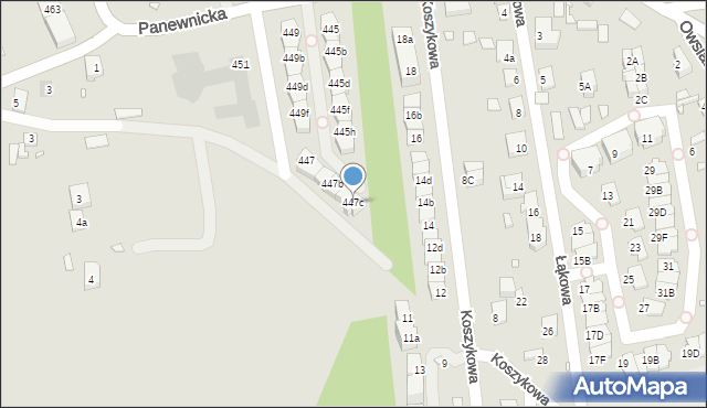 Katowice, Panewnicka, 447c, mapa Katowic