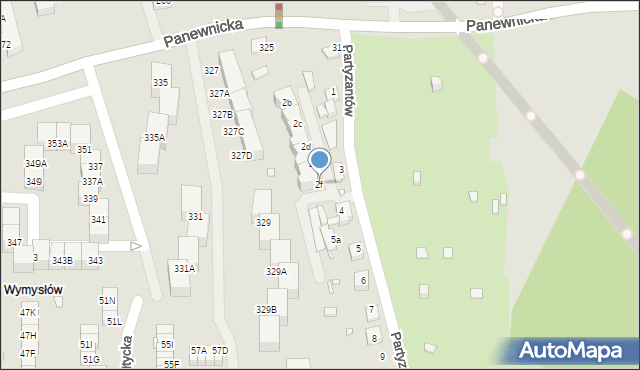 Katowice, Partyzantów, 2f, mapa Katowic
