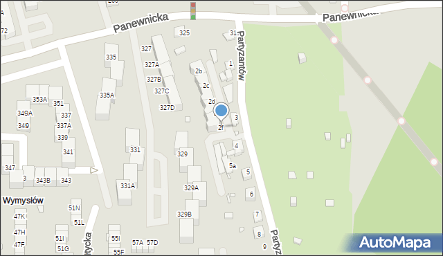 Katowice, Partyzantów, 2f, mapa Katowic