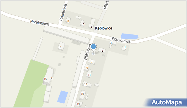 Kębłowice, Pałacowa, 3, mapa Kębłowice