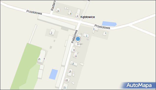 Kębłowice, Pałacowa, 7, mapa Kębłowice