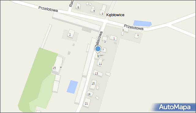 Kębłowice, Pałacowa, 9, mapa Kębłowice