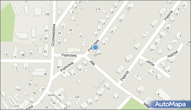 Kędzierzyn-Koźle, Parkowa, 12, mapa Kędzierzyna-Koźle