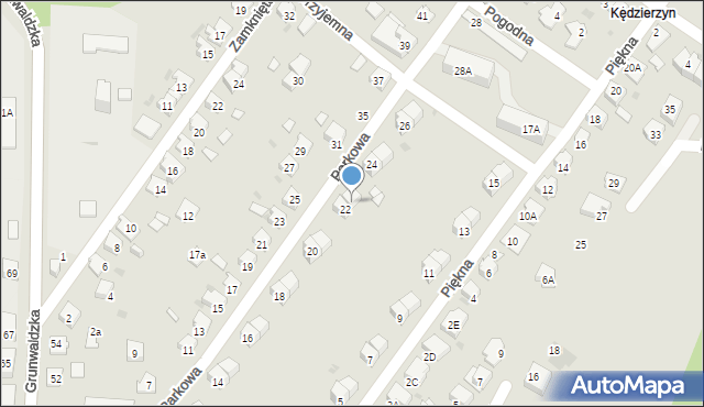 Kędzierzyn-Koźle, Parkowa, 22A, mapa Kędzierzyna-Koźle