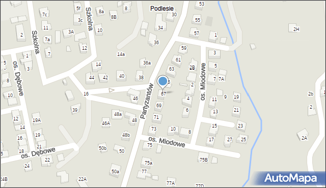 Kęty, Partyzantów, 67, mapa Kęty