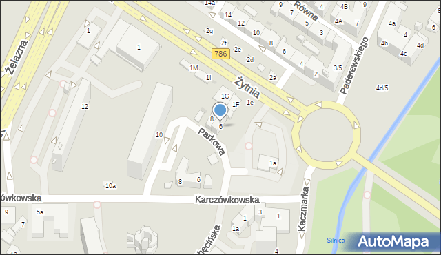 Kielce, Parkowa, 6, mapa Kielc