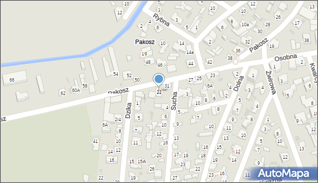 Kielce, Pakosz, 33, mapa Kielc