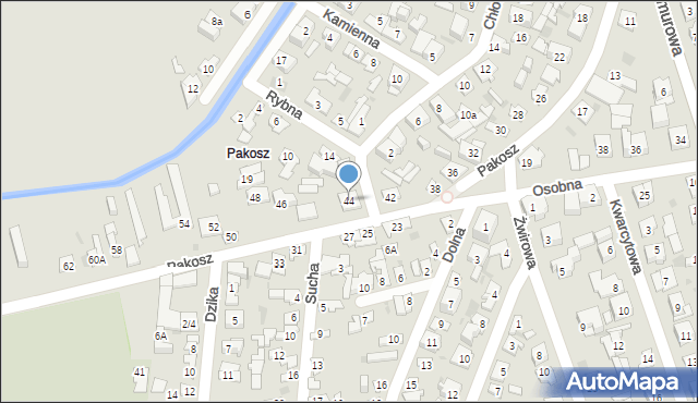 Kielce, Pakosz, 44, mapa Kielc