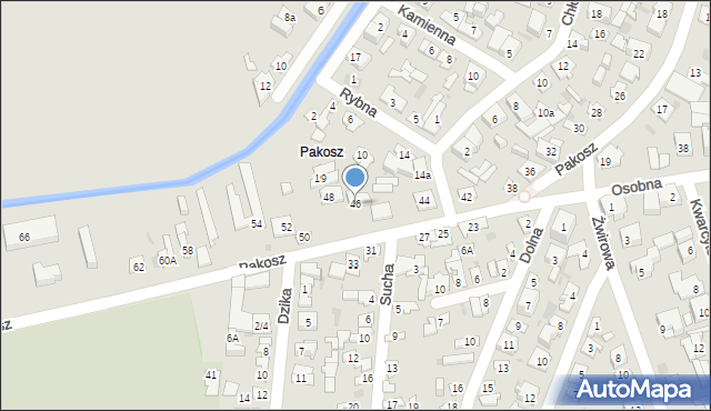 Kielce, Pakosz, 46, mapa Kielc