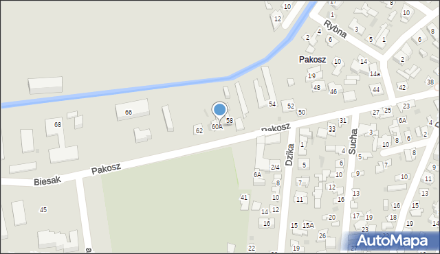 Kielce, Pakosz, 60, mapa Kielc